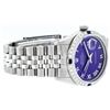 Image 5 : Rolex Mens Stainless Steel Purple Roman Diamond & Sapphire Datejust Wristwatch