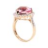 Image 4 : 6.61 ctw Morganite and Diamond ring - 14KT Rose Gold