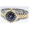 Image 2 : Rolex Mens 2 Tone Black String Diamond & Sapphire Diamond Datejust Wristwatch