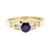 Image 2 : 1.40 ctw Blue Sapphire And Diamond Ring - 14KT Yellow Gold
