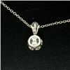 Image 6 : NEW 14k White Gold .45 ctw F VS2 Round Diamond Illusion Solitaire Pendant & Chai