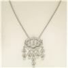 Image 2 : 14k Solid White Gold 1.50 ctw Round Brilliant Diamond Tassel Chandelier Necklace