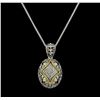 0.25 ctw Diamond Pendant and Chain - Silver/18KT Yellow Gold