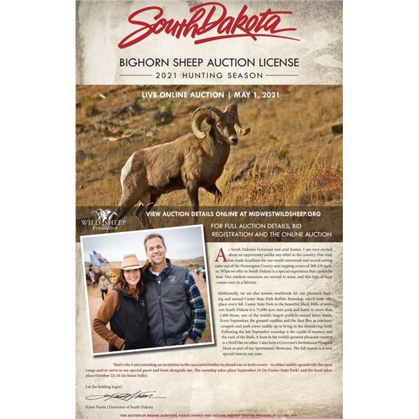 South Dakota Bighorn Auction License