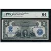 Image 1 : 1899 $2 Mini Porthole Silver Cert PMG 64