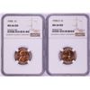Lot of 1958 & 1958-D Lincoln Wheat Cent Coins NGC MS66RD