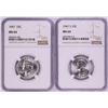 Image 1 : Lot of 1947 & 1947-S Washington Quarter Coins NGC MS64