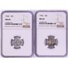 Lot of (2) 1942 Mercury Dime Coins NGC MS65