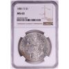 Image 1 : 1881-S $1 Morgan Silver Dollar Coin NGC MS63 Nice Toning