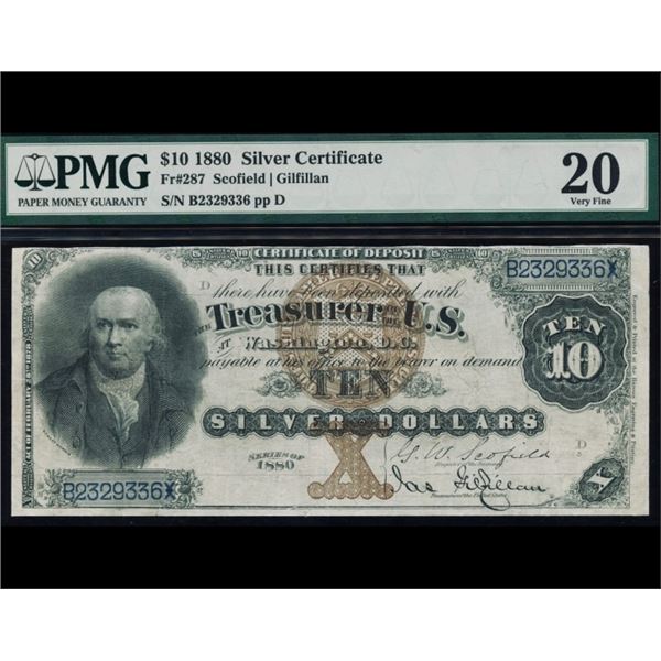 1880 $10 Silver Certificate PMG 20