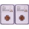 Lot of 1958 & 1958-D Lincoln Wheat Cent Coins NGC MS66RD