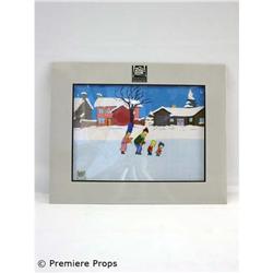 The Simpsons Ice Skating Original Cel