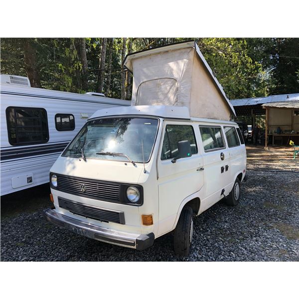 1984 VW WESTFALIA VANAGON, WHITE, VIN# WV27B0254EH083503, 466932KM, 4 SPEED MANUAL, POP UP TOP,