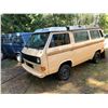 Image 1 : 1985 VW PANEL VAN, BROWN, VIN# WV2YB0259FH022919 - NO MOTOR OR TRANSMISSION, STRAIGHT RUST FREE
