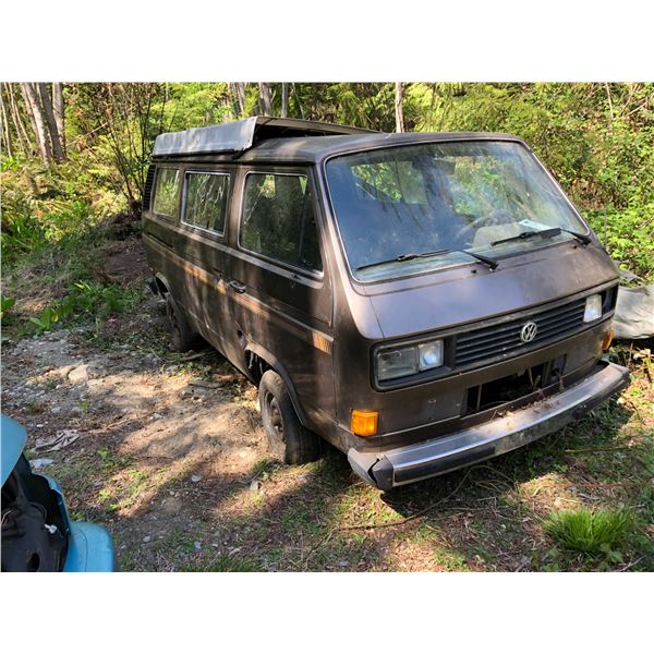 1987 VW VANAGON GL PANEL VAN, BROWN, VIN# WV2YB0259HH059178, NO MOTOR, NO INTERIOR, LITTLE SURFACE