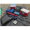 Image 2 : CAMPING SUPPLY KIT (PROPANE STOVE, COOLERS, 2 X SLEEPING BAGS, POTS, PLATES, CUTLERY, FOLDING