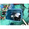 Image 2 : LARGE PALLET OF MISC. CAMPING EQUIPMENT (PORTABLE TOILET, NEW WATERPROOF/FLOATING LANTERN, BEAR