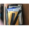 Image 4 : GROUP LOT - EPSON R280 PRINTER, DVD PLAYER, MISC OFFICE EQUIPMENT & PLASTIC TOTES *NANAIMO*