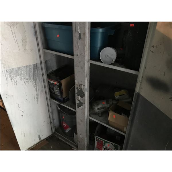 CABINET LOT - POLISHER, SPRAY GUNS, STEAM CLEANER, HVLP SPRAY GUN - CABINET INCLUDED *NANAIMO*