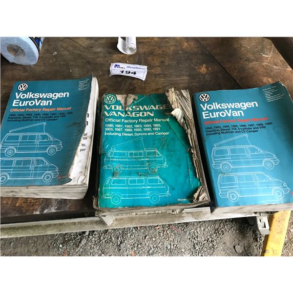 3 VW VANAGON & EUROVAN FACTORY REPAIR MANUALS *NANAIMO*