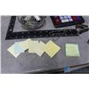 Image 2 : Metal Office Tray w/Supplies, Binders & Carrying Case