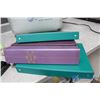 Image 5 : Metal Office Tray w/Supplies, Binders & Carrying Case