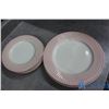 Image 10 : Pink & White Dish Set w/Silver Tray