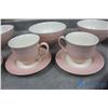 Image 7 : Pink & White Dish Set w/Silver Tray