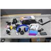 Image 1 : Assorted Electronics - Headphones, Car Adaptors, Power Bank & VHS Rewinder