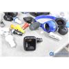 Image 4 : Assorted Electronics - Headphones, Car Adaptors, Power Bank & VHS Rewinder