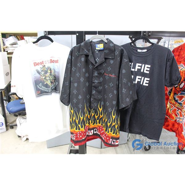 (2) T-Shirts & (1) Button-Up Shirt