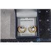 Image 2 : Men's Laviguer Stainless Steel w/Zircons in Greek Pattern & Gold Coloured Stainless Steel Earrings