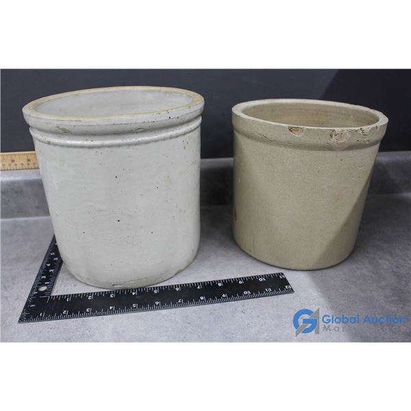 (2) Stoneware Crocks