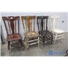 Image 1 : **Set of (4) Vintage Wooden Chairs