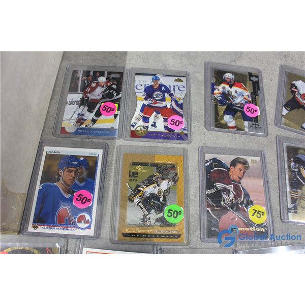 Assorted Hockey Cards & Empty Sleeves