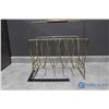 Image 1 : Brass Wire Magazine Rack w/Wooden Handle