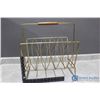 Image 2 : Brass Wire Magazine Rack w/Wooden Handle
