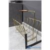 Image 3 : Brass Wire Magazine Rack w/Wooden Handle