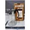 Image 2 : Air Pumper Hot/Cold Beverage Dispenser & Pyrex Coffee Carafe w/Candle
