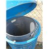 Image 2 : Blue Heavy Metal Outdoor Garbage Bin w/Plastic Liner