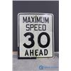 Image 1 : Metal "Maximum 30" Speed Limit Sign