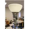 Image 2 : **Vintage Chrome & Milk Glass Parlor Lamp w/Marble Base