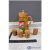 Image 1 : Birch Bark Pitcher & (4) Tumblers