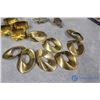 Image 2 : Assorted Brass - Ashtray, Candle Holders, Bracelets & Picture Frames