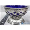 Image 13 : Silver Candlestick & Blue Glass Collectibles