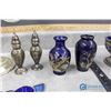 Image 3 : Silver Candlestick & Blue Glass Collectibles