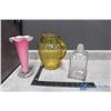 Image 1 : Glass Pitcher, Vase & Candy Dish w/Lid