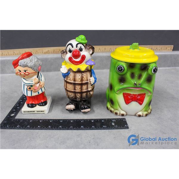 (3) Ceramic Piggy Banks