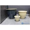 Image 1 : (3) Stoneware Planter Pots