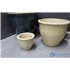 Image 3 : (3) Stoneware Planter Pots
